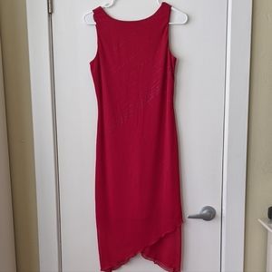 Byer size M Red with Sparkles Midi Dress